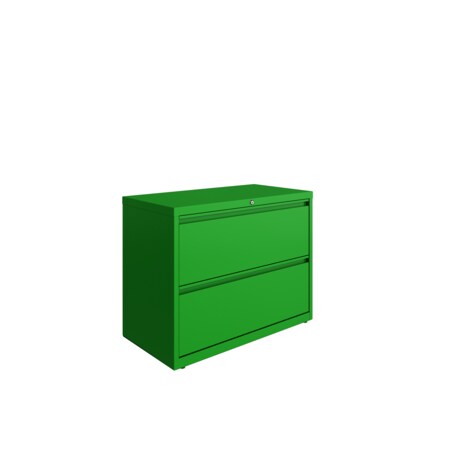Hirsh 36"W 2 Drawer Lateral File Cabinet, Screamin' Green 24250